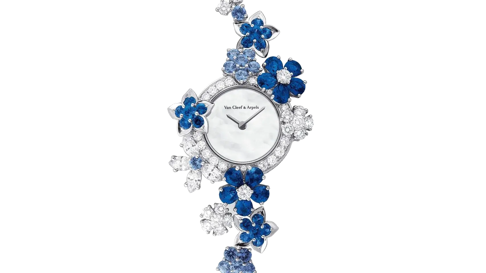 Van Cleef & Arpels blue-and-white floral watch